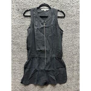 Veronica Beard Cupro Crew Neck Sleeveless One Piece Romper Black Womens  4